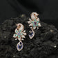 Swan Inspired Hanging Earrings with Blossom Detailing