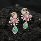Swan Inspired Hanging Earrings with Blossom Detailing