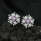 Decorative Floral Stud Earrings with Symmetrical Blossom Layout