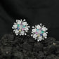 Decorative Floral Stud Earrings with Symmetrical Blossom Layout
