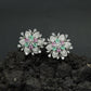 Decorative Floral Stud Earrings with Symmetrical Blossom Layout