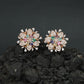 Decorative Floral Stud Earrings with Symmetrical Blossom Layout
