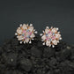 Decorative Floral Stud Earrings with Symmetrical Blossom Layout