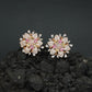 Decorative Floral Stud Earrings with Symmetrical Blossom Layout