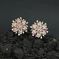 Decorative Floral Stud Earrings with Symmetrical Blossom Layout