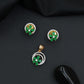 Decorative flower pendant set with circular frame design