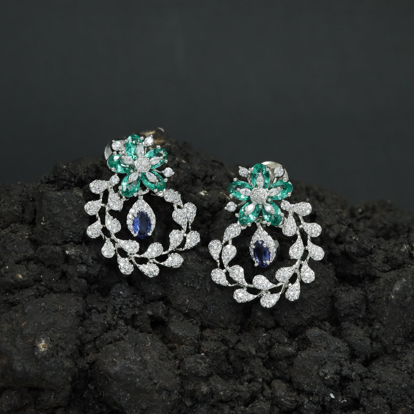 Garland Inspired Stud Earrings with Blossom Detailing