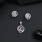 Decorative flower pendant set with circular frame design