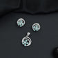Decorative flower pendant set with circular frame design