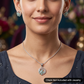 Decorative flower pendant set with circular frame design