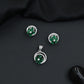 Decorative flower pendant set with circular frame design