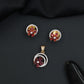Decorative flower pendant set with circular frame design