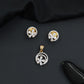 Decorative flower pendant set with circular frame design