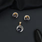 Decorative flower pendant set with circular frame design