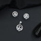 Decorative flower pendant set with circular frame design
