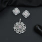 Openwork floral pendant set with scroll detailing
