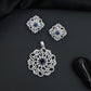 Openwork floral pendant set with scroll detailing