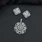 Openwork floral pendant set with scroll detailing