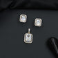 Rectangular pendant set with framed centerpiece design