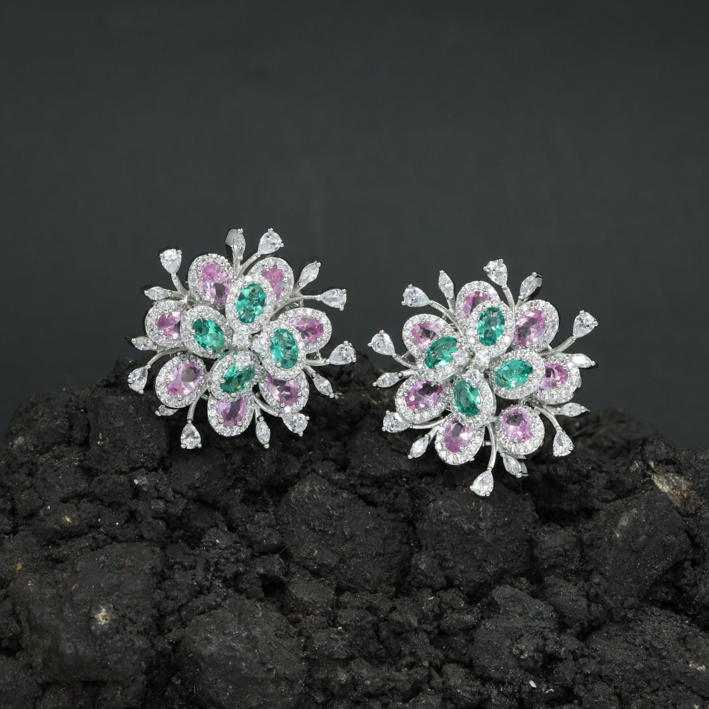 Botanical Burst Stud Earrings with Petal Inspired Styling