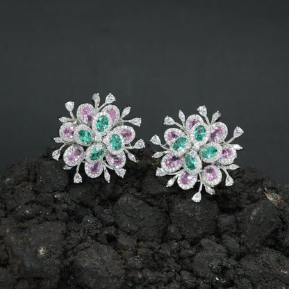 Botanical Burst Stud Earrings with Petal Inspired Styling