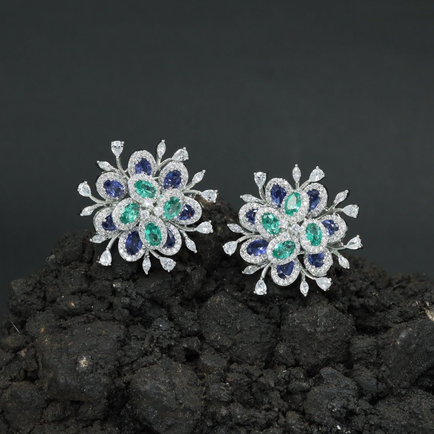 Botanical Burst Stud Earrings with Petal Inspired Styling