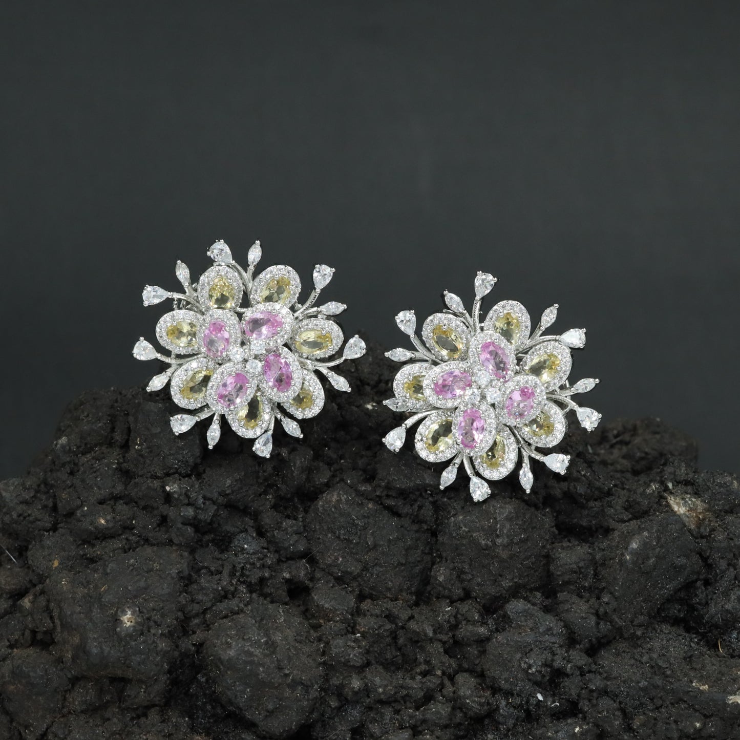 Botanical Burst Stud Earrings with Petal Inspired Styling