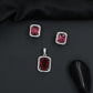 Rectangular pendant set with framed centerpiece design