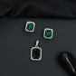 Rectangular pendant set with framed centerpiece design