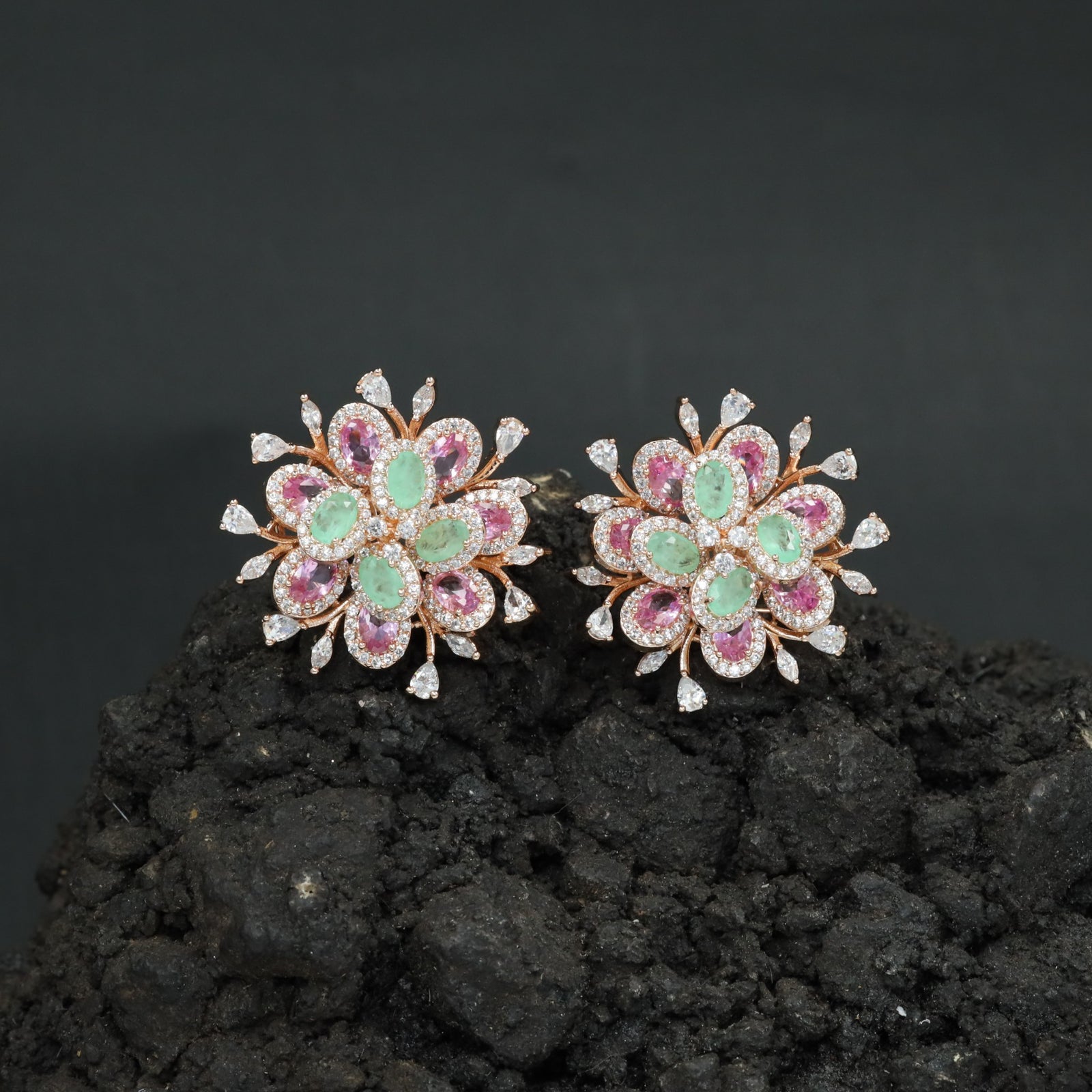 Botanical Burst Stud Earrings with Petal Inspired Styling