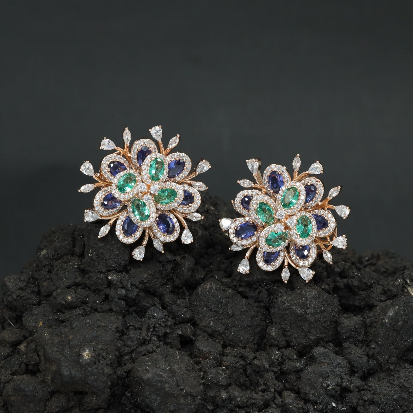 Botanical Burst Stud Earrings with Petal Inspired Styling