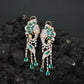 Statement Elephant Silhouette Hanging Earrings with Dangling Drops