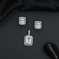 Rectangular pendant set with framed centerpiece design