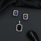 Rectangular pendant set with framed centerpiece design