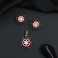 Round floral pendant set with structured sunray detailing