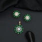 Round floral pendant set with structured sunray detailing