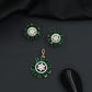 Round floral pendant set with structured sunray detailing