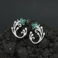 Decorative Floral Stud Earrings with Flowing Scroll Motif