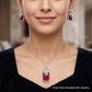 Open-frame pendant set with blossom centerpiece and matching studs