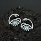 Marquise Petal Stud Earrings with Open Arc Construction
