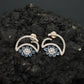 Marquise Petal Stud Earrings with Open Arc Construction