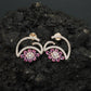 Marquise Petal Stud Earrings with Open Arc Construction