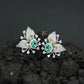 Botanical Spray Stud Earrings with Sculpted Leaf Detailing