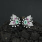 Botanical Spray Stud Earrings with Sculpted Leaf Detailing