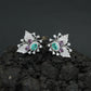 Botanical Spray Stud Earrings with Sculpted Leaf Detailing