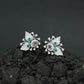 Botanical Spray Stud Earrings with Sculpted Leaf Detailing