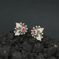 Botanical Spray Stud Earrings with Sculpted Leaf Detailing
