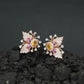 Botanical Spray Stud Earrings with Sculpted Leaf Detailing