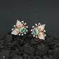 Botanical Spray Stud Earrings with Sculpted Leaf Detailing