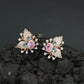 Botanical Spray Stud Earrings with Sculpted Leaf Detailing
